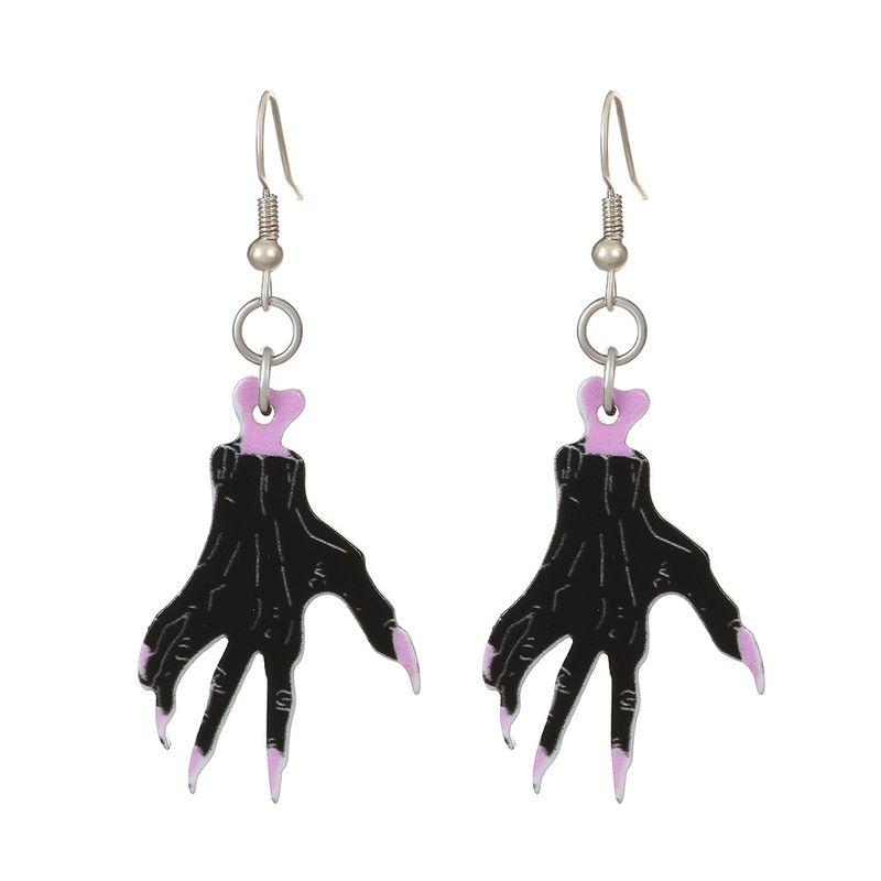 Boucles d'oreilles en acrylique pour femme, motif chauve-souris, motif crâne drôle et sombre, tendance et créative, pour Halloween_voghion.com