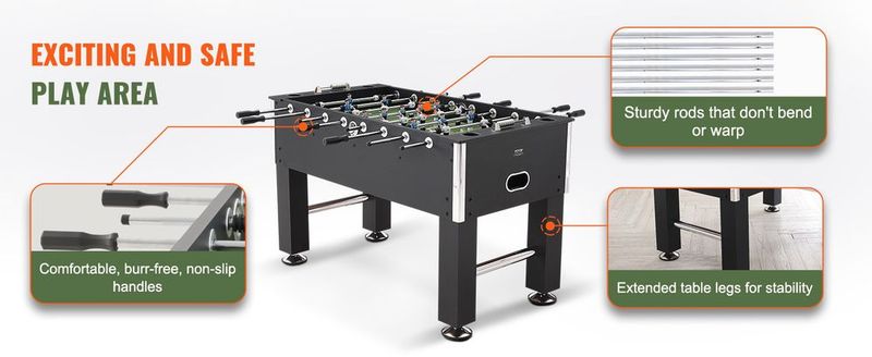 VEVOR Foosball Table, 55 Inch Standard Size Foosball Table, Indoor Full Size Foosball Table For Home, Family, And Game Room, Soccer With Foosball Table Set, Includes 4 Balls And 4 Cup Holders_voghion.com