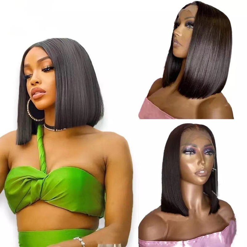 Avant de lacet perruque perruque femme cheveux courts bobo tête nouveau produit dentelle cheveux courts boucle intérieure cheveux raides clavicule marchandises trouvées_voghion.com