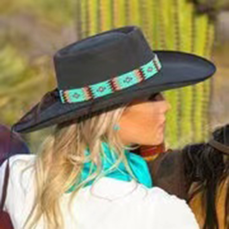 cappello da cowboy da festa da donna con top in lana e nylon ad anello, cappello a cilindro riccio in stile europeo e americano_voghion.com