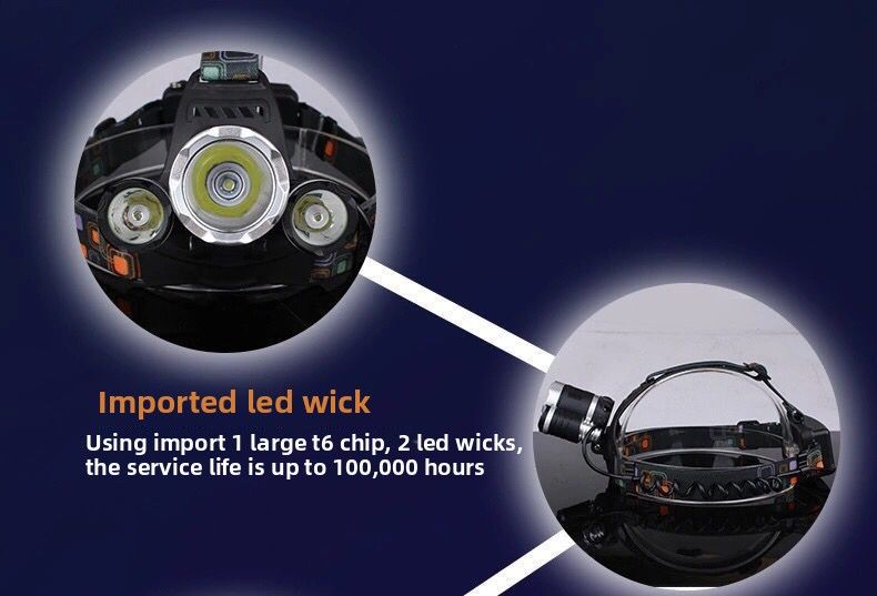 LED High Power Airplane Head Outdoor Waterproof Strong Light Sensor Headlamp Rechargeable Head-mounted Flashlight_voghion.com