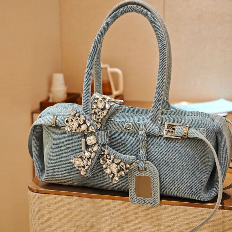 Borsa a tracolla con fiocco in strass, multifunzionale e casual, alla moda, nuovi modelli autunno e inverno 2025, centinaia di personalità semplici e quotidiane._voghion.com