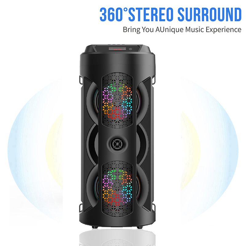 Bluetooth Dual Stereo āra Tfusb atskaņošana Fm balss apraide portatīvais zemfrekvences skaļrunis 50 bezvadu skaļrunis_voghion.com