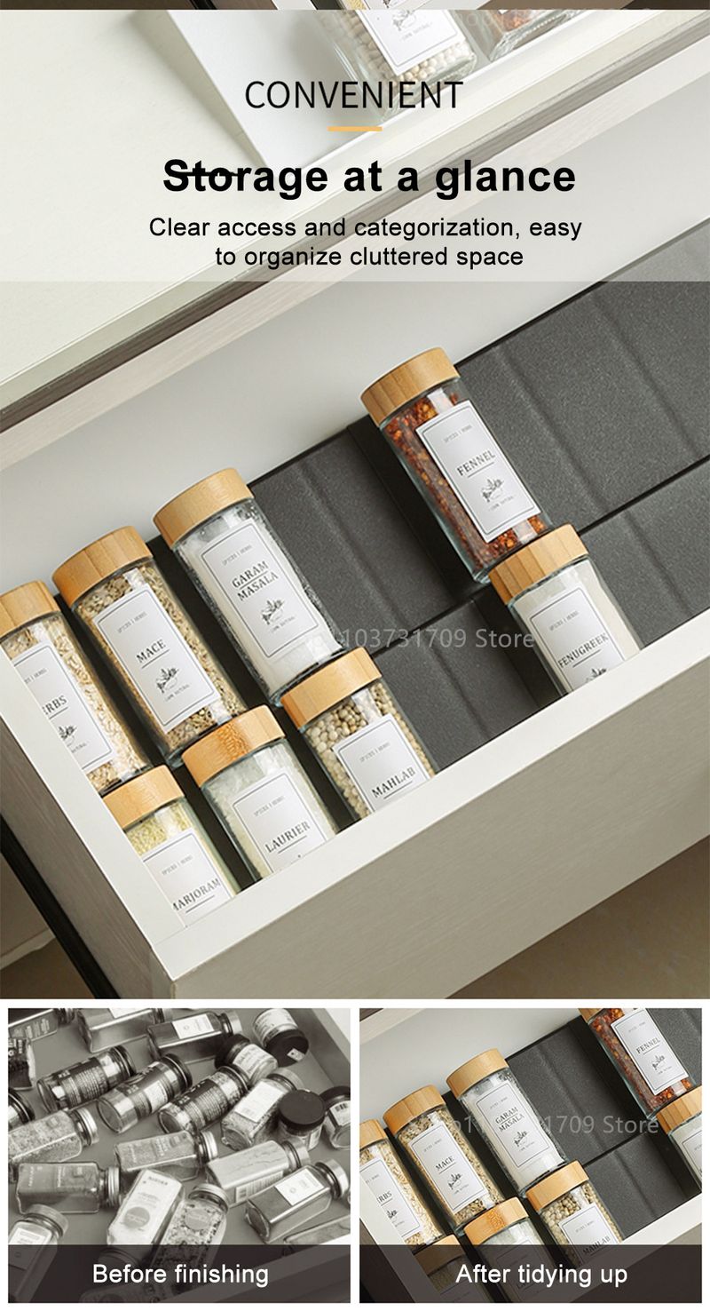 4-Tier Spice Shelf - Adjustable Cabinet Organizer, Space Saving For Jars, EU Kitchen Storage_voghion.com
