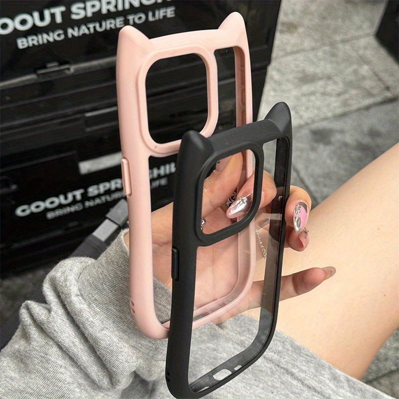 orecchie di gatto adatte per 15 custodia per cellulare 14promax nuovo 13 carino 12 trasparente 15pro anticaduta 14pro cover protettiva in silicone_voghion.com