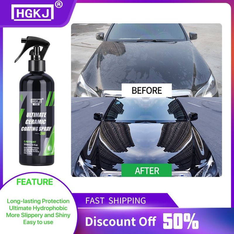 HGKJ-AUTO-S6 Ceramic Spray Hydrophobic High Gloss Nano Durable Car Paint Coating Agent_voghion.com