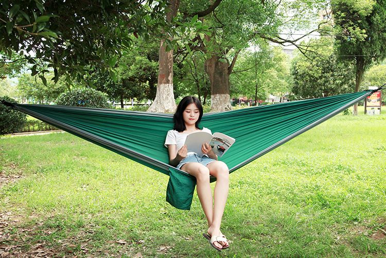 Outdoor Nylon Parachute Fabric Hammock Single Double Camping Cycling Indoor Leisure Swing Hanging Chair Shi Yi_voghion.com