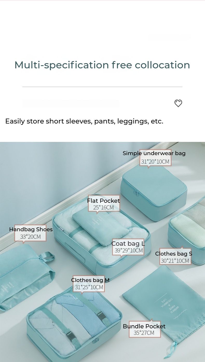 Sjudelad reseförvaringsväska förpackningsväska Multifunktionell klädväska förvaringsväska Kompressibel förvaringsväska_voghion.com
