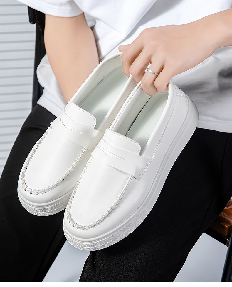 Bean shoes Men's shoes Loafers Fashion casual leather shoes Youth fashion shoes_voghion.com
