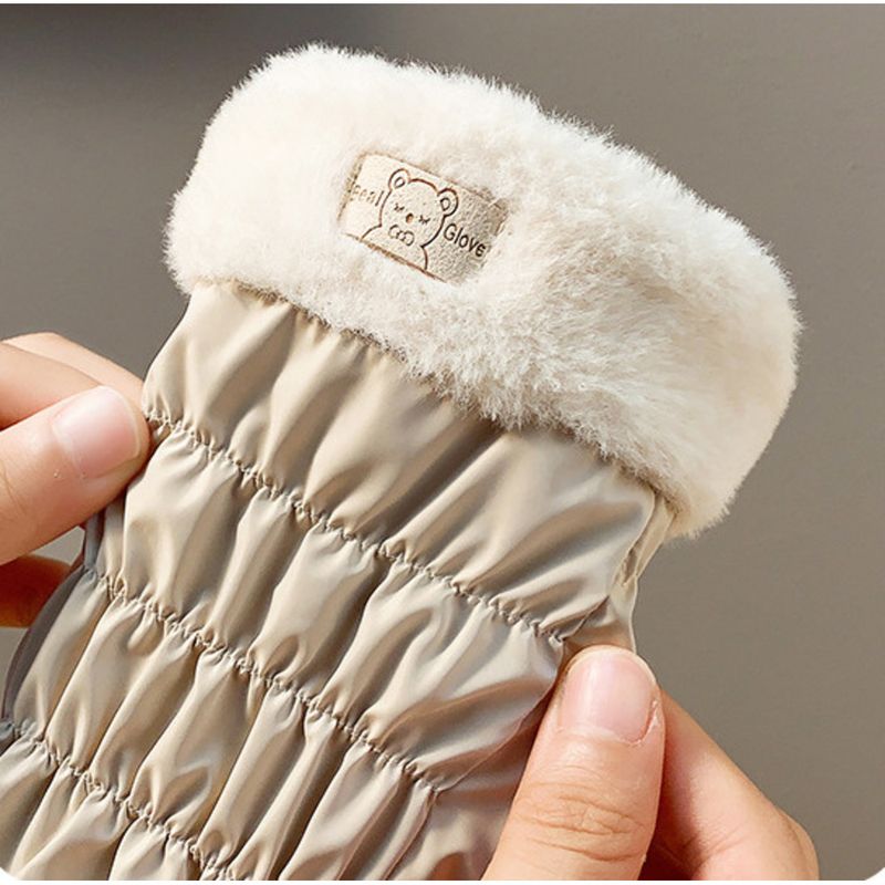 Caldo per le donne, moda autunnale e invernale, foderato in pile, spesso, carino, impermeabile, touchscreen per la guida all'aperto_voghion.com