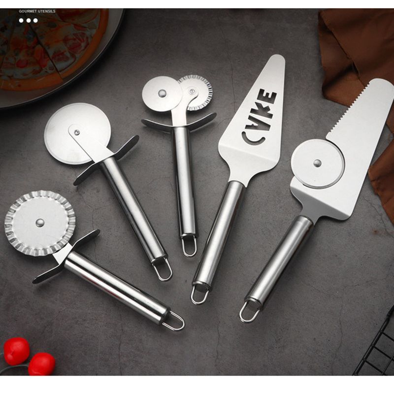 Stainless Steel Pizza Multi-Functional Kitchen Baking Tool Single Double Wheel Round Roller Cutter_voghion.com