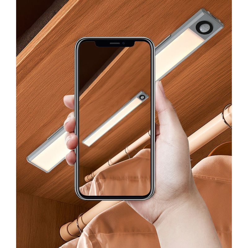 Ultra-Thin Smart Rechargeable Motion Sensor Magnetic Self-Adhesive LED Strip Light For Wardrobe Wine Cabinet_voghion.com
