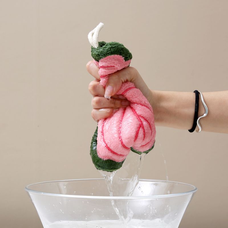 Asciugamano da cucina per bambini, in pile di corallo, assorbente, non perde pelucchi, ad asciugatura rapida, spesso, da appendere, per la casa, Lillian Leaf_voghion.com