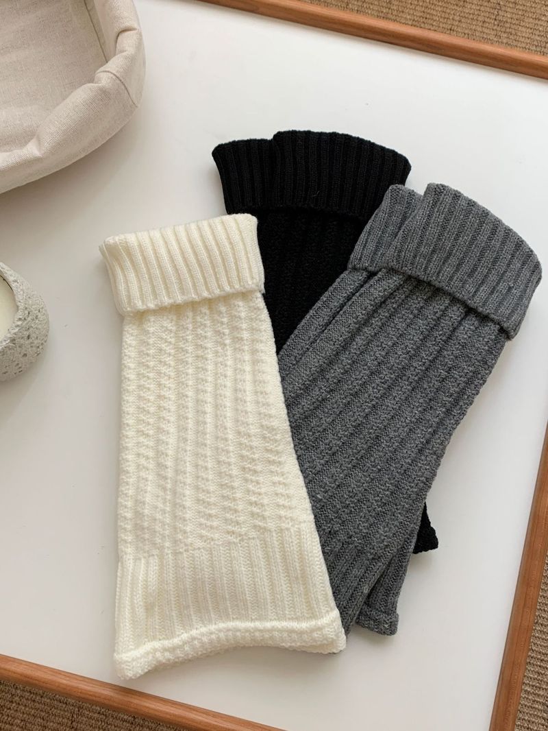 Chaussettes hautes épaisses et chaudes grises pour femme, nouvelle collection automne/hiver 2025_voghion.com