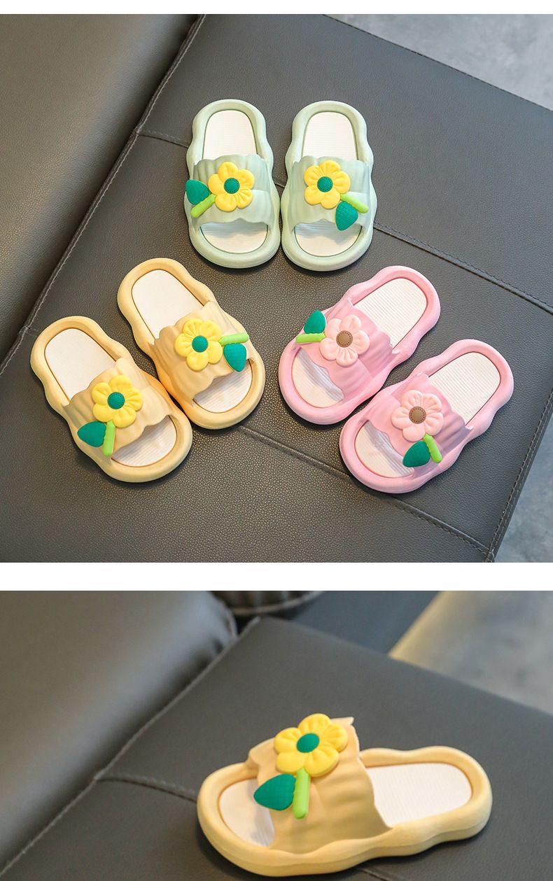 Pantofole per bambini Ragazze fiori estivi nuovi cartoni animati fondo morbido genitore-bambino interno antiscivolo carine pantofole fresche_voghion.com