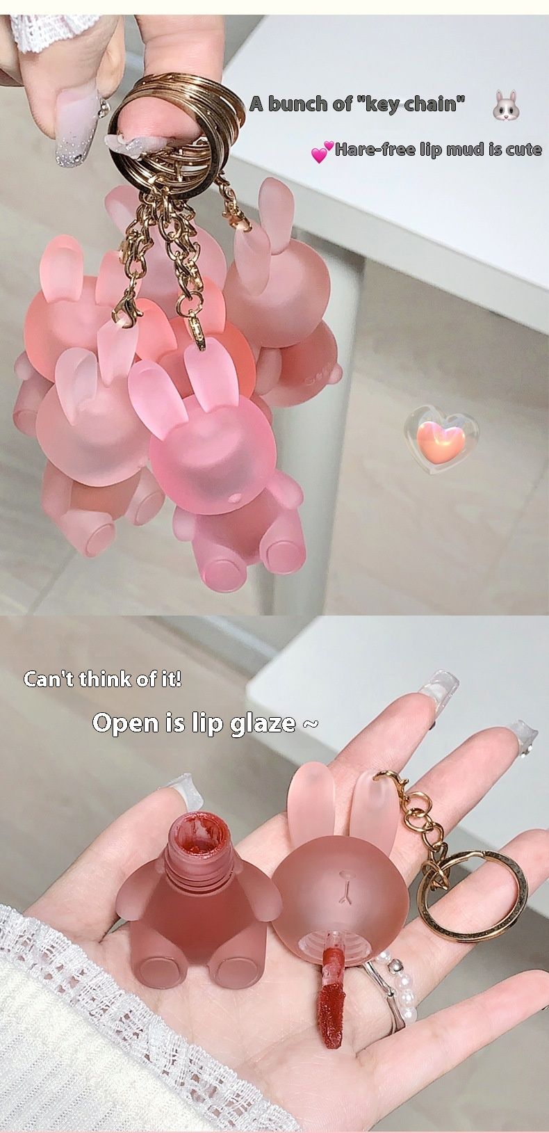 Gege Bear Cute Non Velvet Lipstick Mist Matte Hold on Lipstick Glaze Lipstick Niełatwo się plami Szminka szklana Wygląd Biała Kobieta_voghion.com