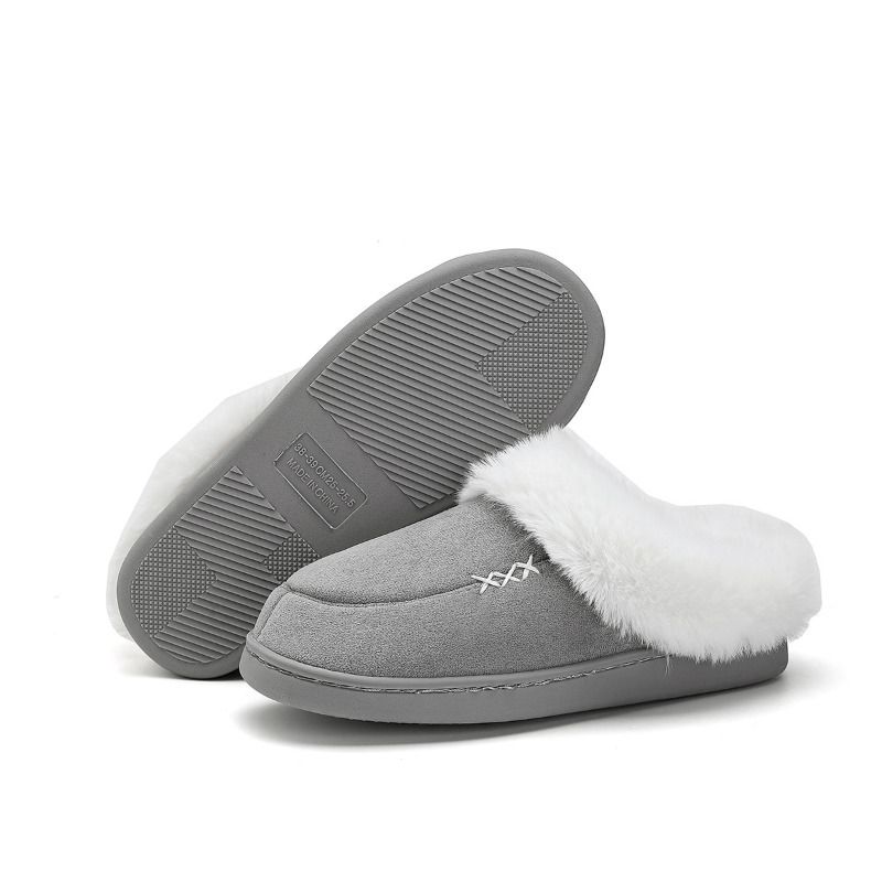 Pantofole Mao Mao per il calore domestico con tacco, pantofole antiscivolo foderate in cotone, ispessite per l'uso domestico invernale_voghion.com