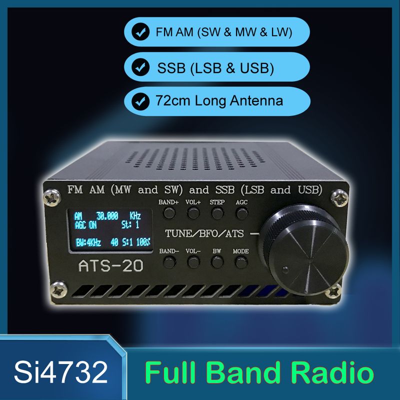 SI4732 radio prijemnik za sve frekvencije s baterijom FM AM (MW i SW) SSB (LSB i USB) koji pokriva komercijalne radioamaterske opsege unaprijed konfigurirane_voghion.com