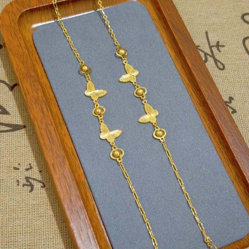 Shajin Double Butterfly Love Bead Bracelet Donna Oro Acquista Stesso Stile Ragazza Flash Elegante Tutto-fiammifero Regalo di Gioielli di Alta Qualità_voghion.com