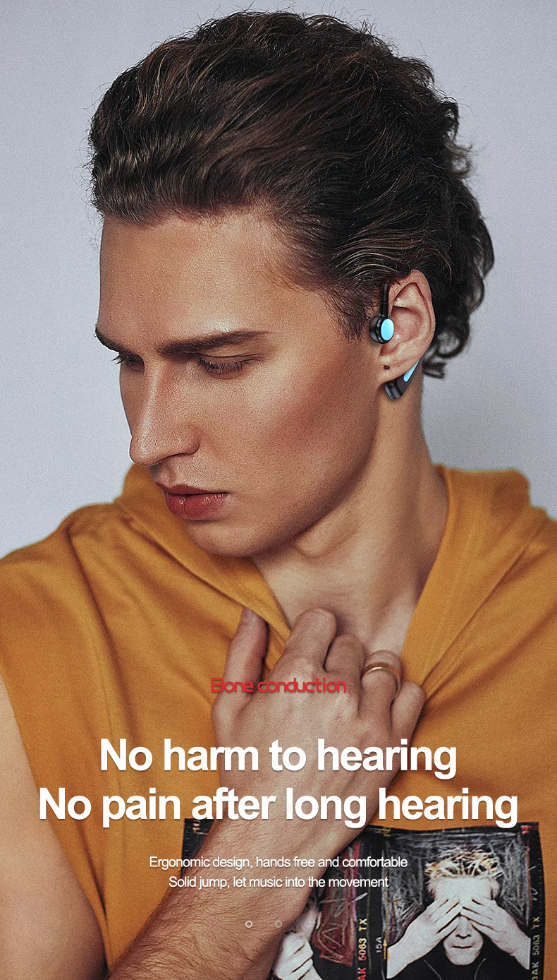 Neu Bluetooth-Headset Knochenleitung Ohrbügel Nicht-In-Ear Business Sports Stereo Headset_voghion.com