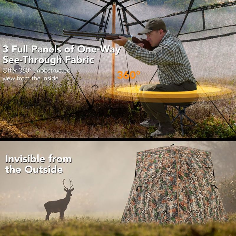 360° One Way See Through Ground Hunting Blind For Deer And Turkey Hunting_voghion.com