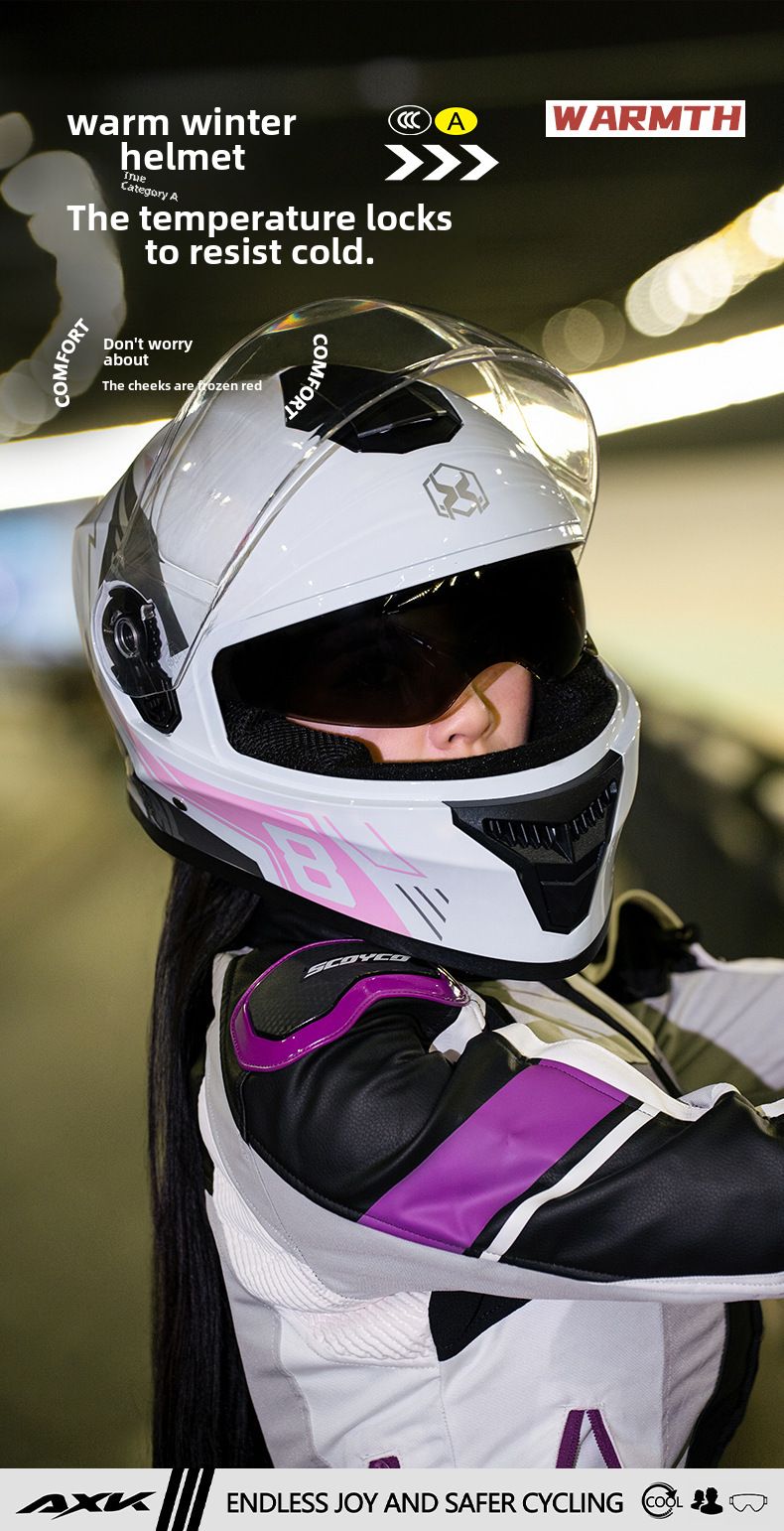 Comércio exterior especial para capacete de motocicleta masculino antiembaçante inverno quente motocicleta veículo elétrico locomotiva feminino capacete completo coberto_voghion.com