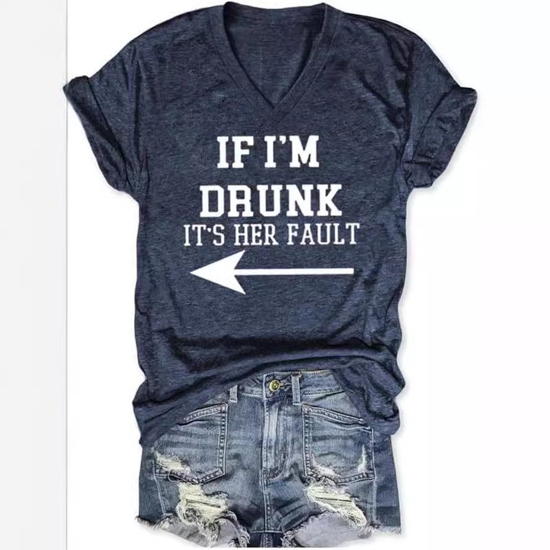 Milk Silk 3D Craft Summer New Loose V-Neck Short Sleeve Letter T-Shirt Top Print_voghion.com