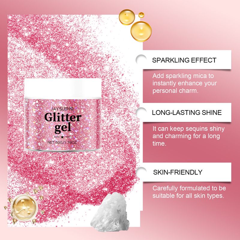 Jaysuing Rosa Glitter Gel Kropp Ansikte Universal Högglans Ögonskugga Diamant Gel_voghion.com