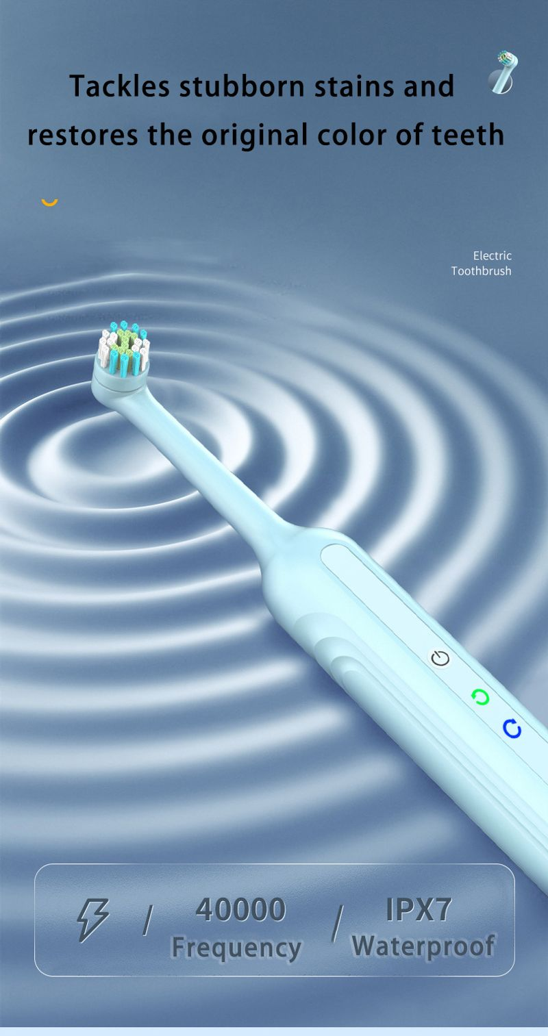 Adult Rotating Electric Toothbrushes Tails Sonic Teeth Whitening Rechargeable 4 Colors Options Timer IPX7 Brush_voghion.com