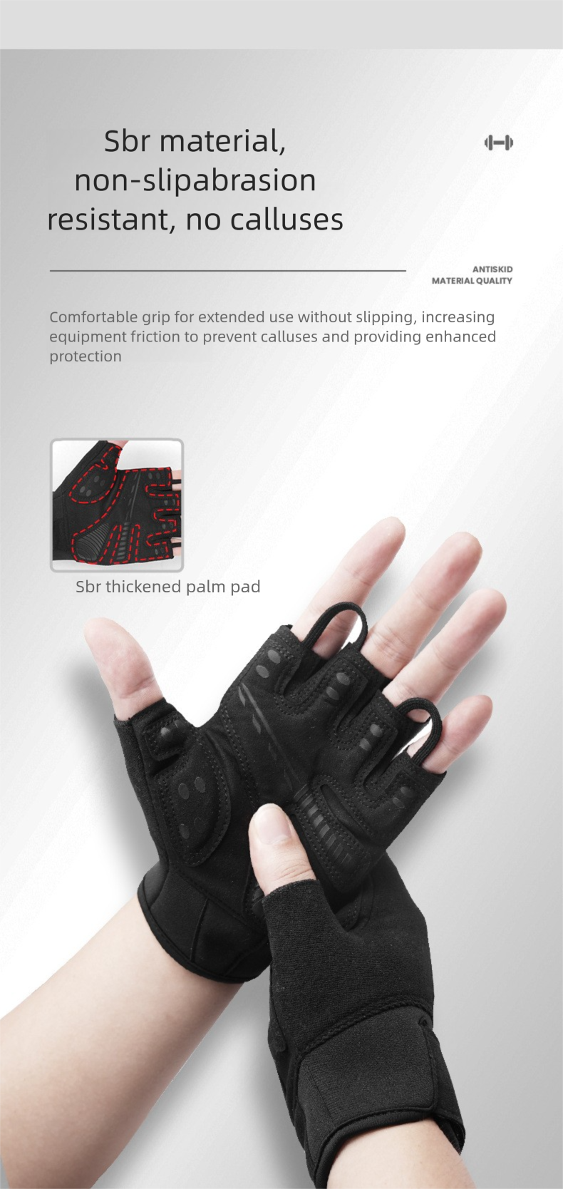 Outdoor Sports Fitness Half-finger Gloves For Dumbbell Lifting, Mountaineering Training, Anti-slip, Wear-resistant, And Anti-blister_voghion.com