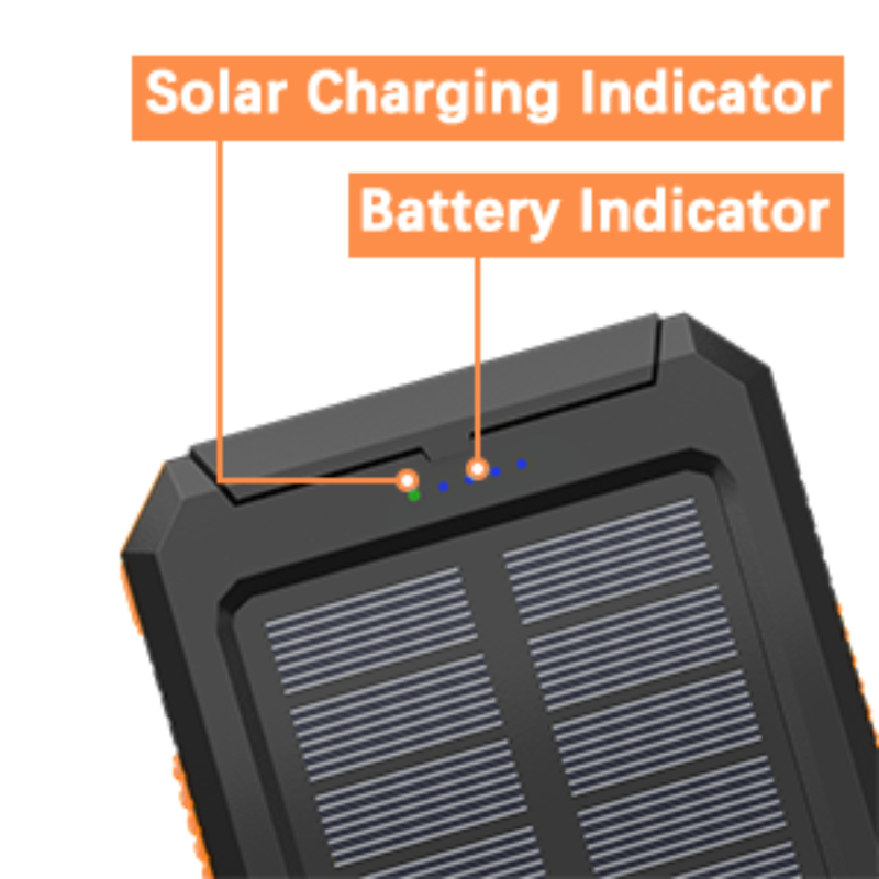 Încărcător solar 20000mAh Power Bank Încărcător solar portabil pentru telefon, lanternă cu 2 USB/LED și busolă pentru activități în aer liber_voghion.com