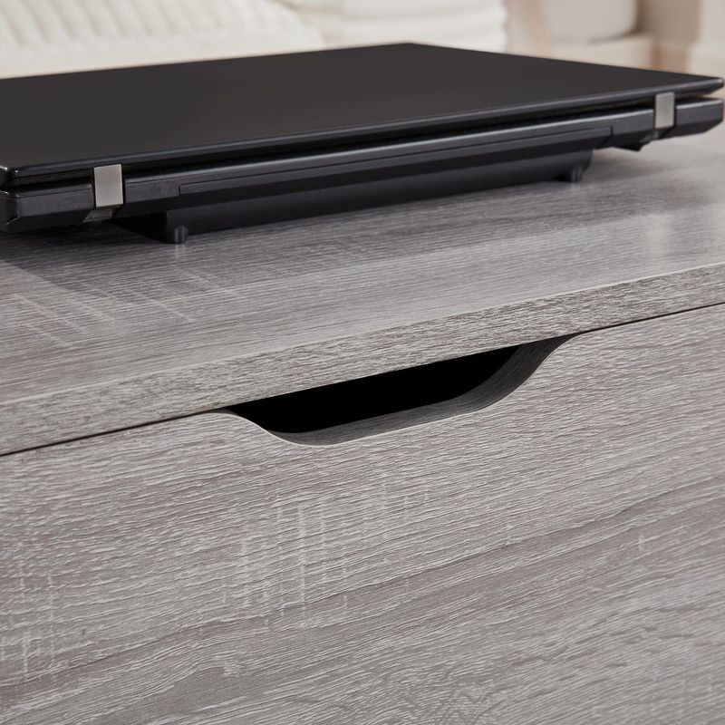 39" Wood Lift Top Coffee Table With Hidden Compartment And Storage Shelf For Living Room, Reception Room, Grey_voghion.com