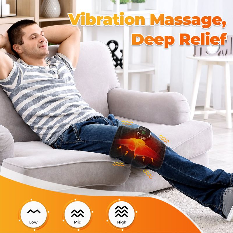 Multifunktionales rotes Massagekissen mit Nahinfrarotlicht-Vibration, Ganzkörpermassagegerät, lindert Schmerzen und Müdigkeit, wiederaufladbar_voghion.com