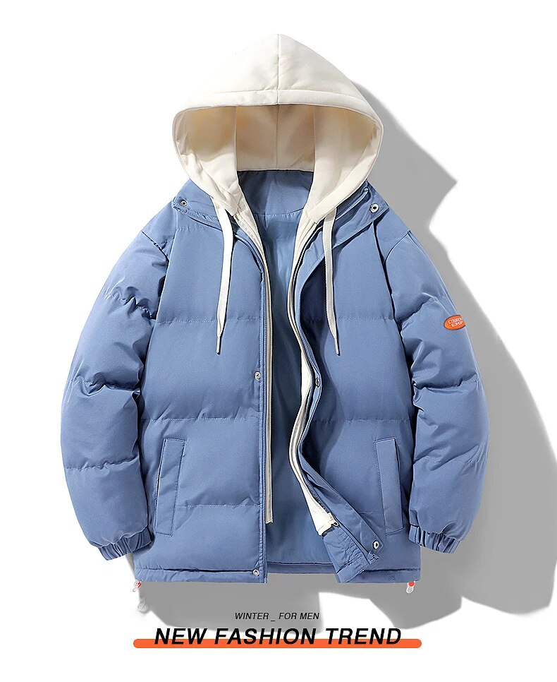 Men's Down Suit Winter Vacation Two Pieces Fashion Brand Thickened Warm Waterproof Cotton Couple Bread Coat_voghion.com
