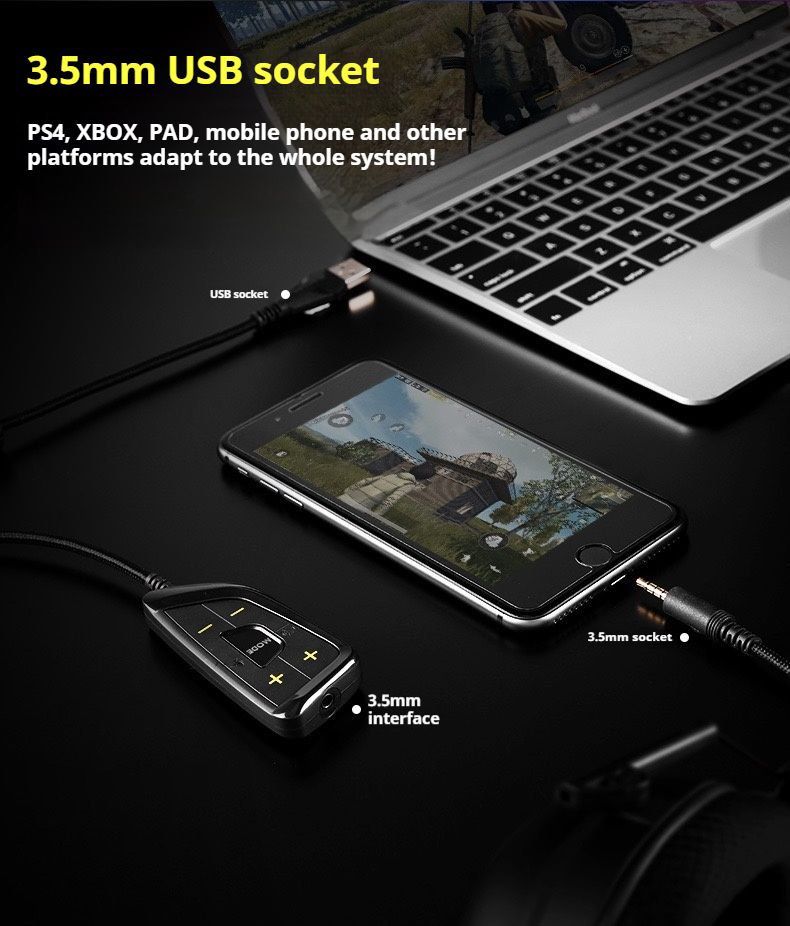 Căști de gaming RGB cu căști Mi Over-Ear, sunet surround 7.1, PC, PS4, PS5, 3 opțiuni de egalizare, joc, film, căști de gaming_voghion.com