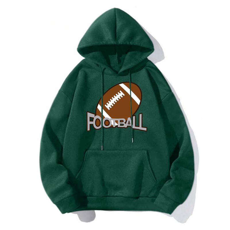 Felpa con cappuccio con stampa da calcio - Felpa con cappuccio unisex in pile con design personalizzabile, vestibilità ampia e caldo misto cotone_voghion.com