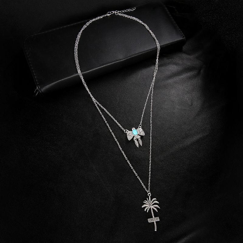 Schmuck Sommerkollektion Hawaiian Fruit Tree Beach Micro Set Türkis Mehrlagige Halskette_voghion.com