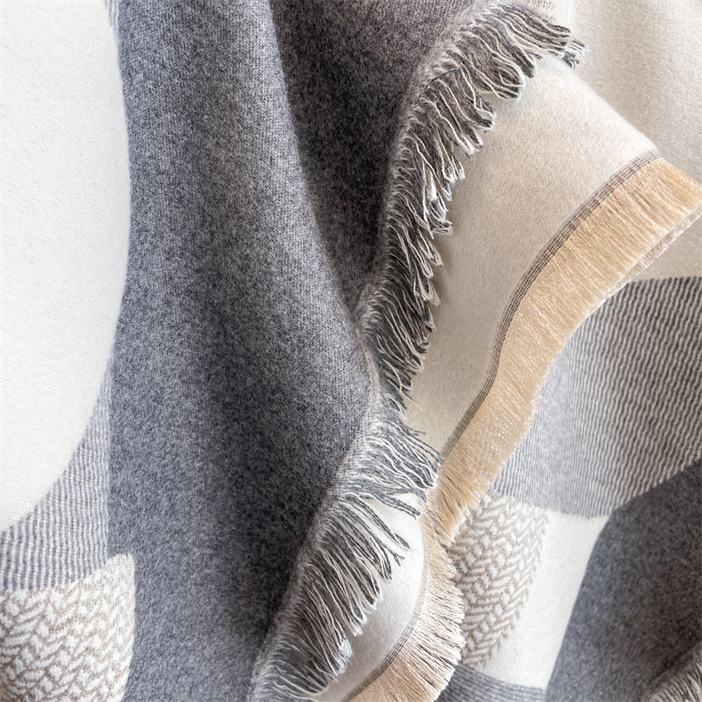 2024 Autumn/Winter New Square Art Style Cashmere Scarf Women's Warm Air Conditioning Room West Blanket Shawl_voghion.com