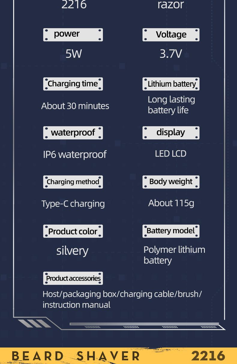 Magnetischer Doppelrotationsrasierer – 60 Min. Laufzeit, 45 dB leise, IPX7 abwaschbar, schwebende Scherköpfe für eine sanfte Rasur (Gunmetal/Silber, wiederaufladbar über USB-C)_voghion.com