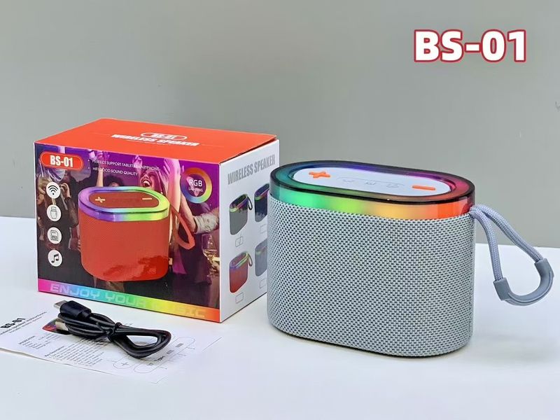 Nuovo altoparlante Bluetooth BS-01, luce RGB portatile, subwoofer portatile, piccolo altoparlante wireless da esterno_voghion.com