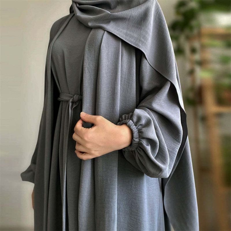 Verve 2025 Turkey Dubai Solid Color Two-Piece Women's Robe LN837_voghion.com