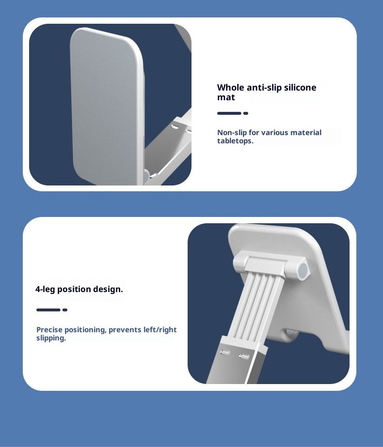 Supporto per telefono multifunzionale portatile pieghevole regolabile da tavolo di grande vendita personalizzato all'ingrosso_voghion.com