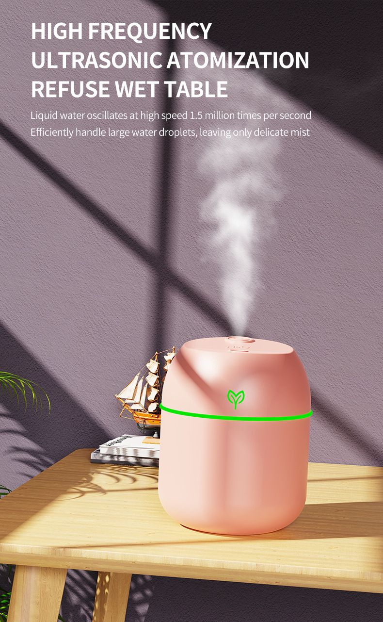 USB Air Humidifier With Aromatherapy & Night Light - Compact Desktop Humidifier For Home, Office, Car - Quiet Ultrasonic Mist Maker_voghion.com