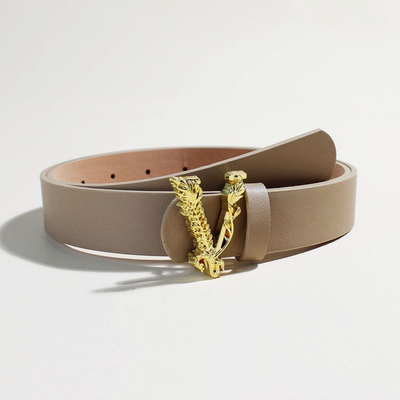 Women's Belts Fashionable, Simple And Purely Decorative, Versatile Ins Style V Shaped Buckle Black Jeans Belt_voghion.com