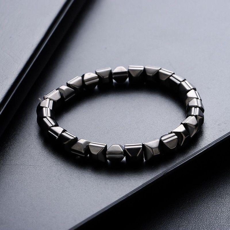 Bracelet en pierre biliaire noire pour homme, design haut de gamme, unique et simple, bracelet de perles hip-hop polyvalent, pour femme_voghion.com