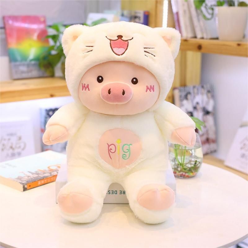 Peluche e peluche morbido a forma di maialino per bambini in tre colori e dimensioni_voghion.com