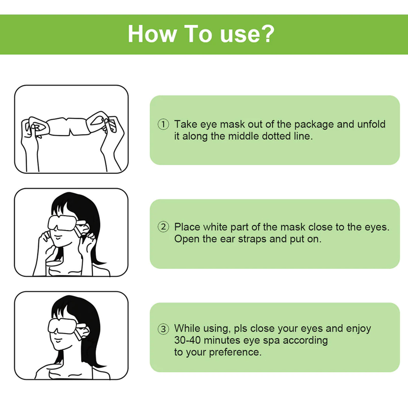 Dampf-Augen-Schöne-Maske, heiße Kompresse, Hitzeschutz, Augenmaske, Schlaf, Vermeidung von Licht, um Augenbeschwerden zu lindern, Hitze, z_voghion.com