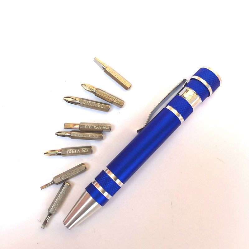 Jeu de tournevis magnétiques 8 en 1 - Stylo à outils de précision en alliage d'aluminium avec embouts en acier au carbone pour l'électronique et la réparation à domicile._voghion.com