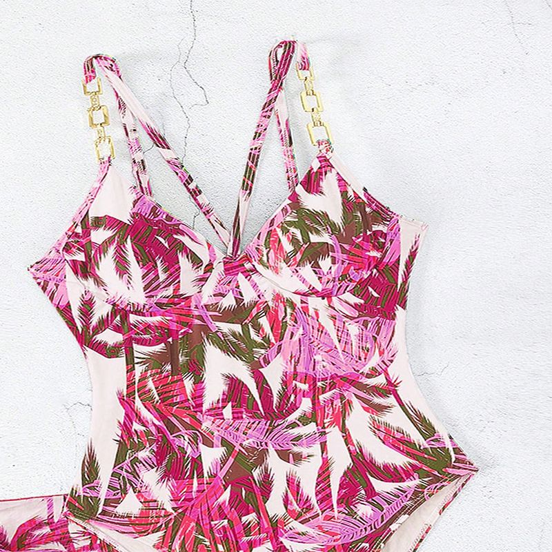 Maillot de bain une pièce imprimé ajouré pour femme, bikini en maille fine couvrant le ventre_voghion.com