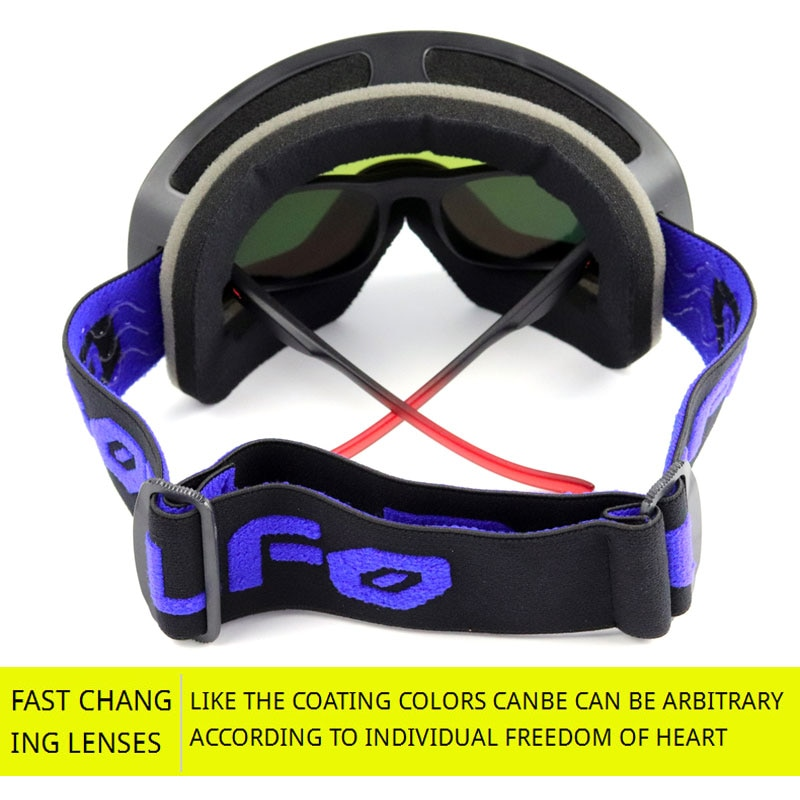 Skibril met magnetische dubbellaagse gepolariseerde lens Skiën Anti-condens UV400 Snowboardbril Heren Dames Skibril Brillenkoker_voghion.com